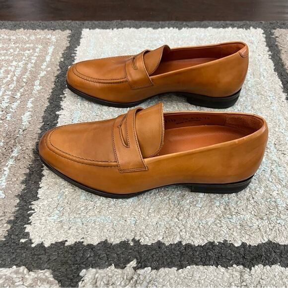 Wolf & Shepherd Mens leather penny loafers size 7.5 made in Portugal main image 5